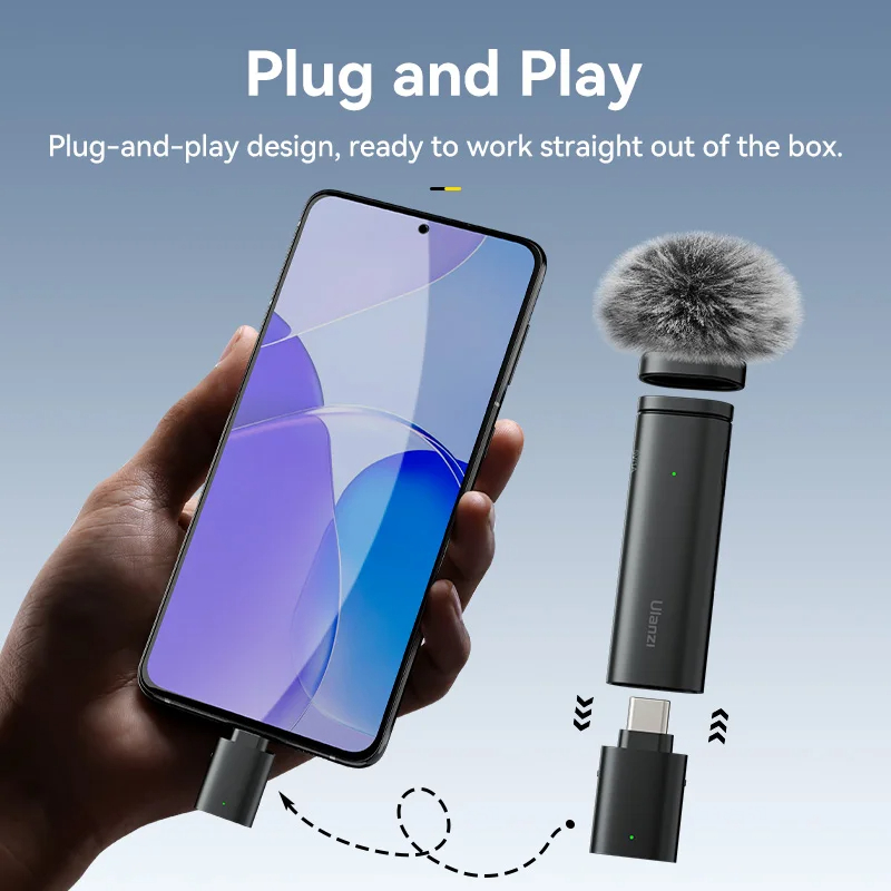 Android Tablet Gaming Accessories - Ulanzi VM-10 Wireless Lavalier Microphone Portable
