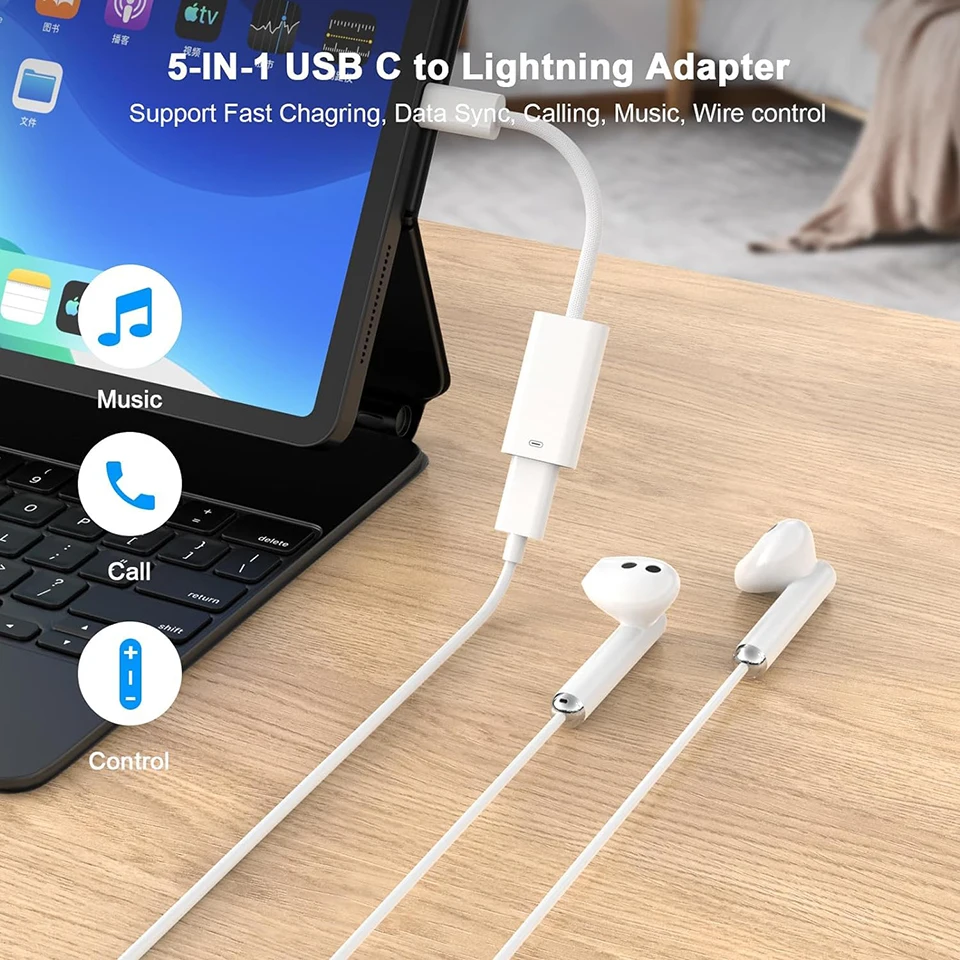 Type C to iOS Earphone Convert - огляд і ціна Wired Earphone Lightning