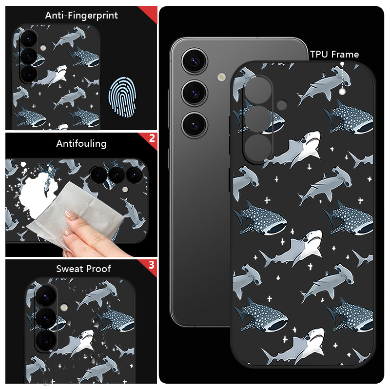 Cartoon Shark Phone Case For S - огляд і ціна Samsung Galaxy A55